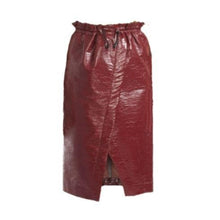 將圖片載入圖庫檢視器 Devon shiny coated drawstring midi skirt Women Clothing Designers Remix 
