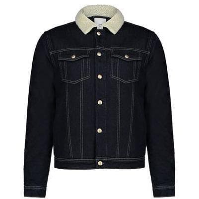 Buy Men's Fleece Jean Jacket Stylish Jacket Denim Trucker Coats Blue XXL at  Amazon.in