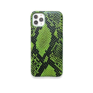 Neon green snake effect leather iPhone case Stylins